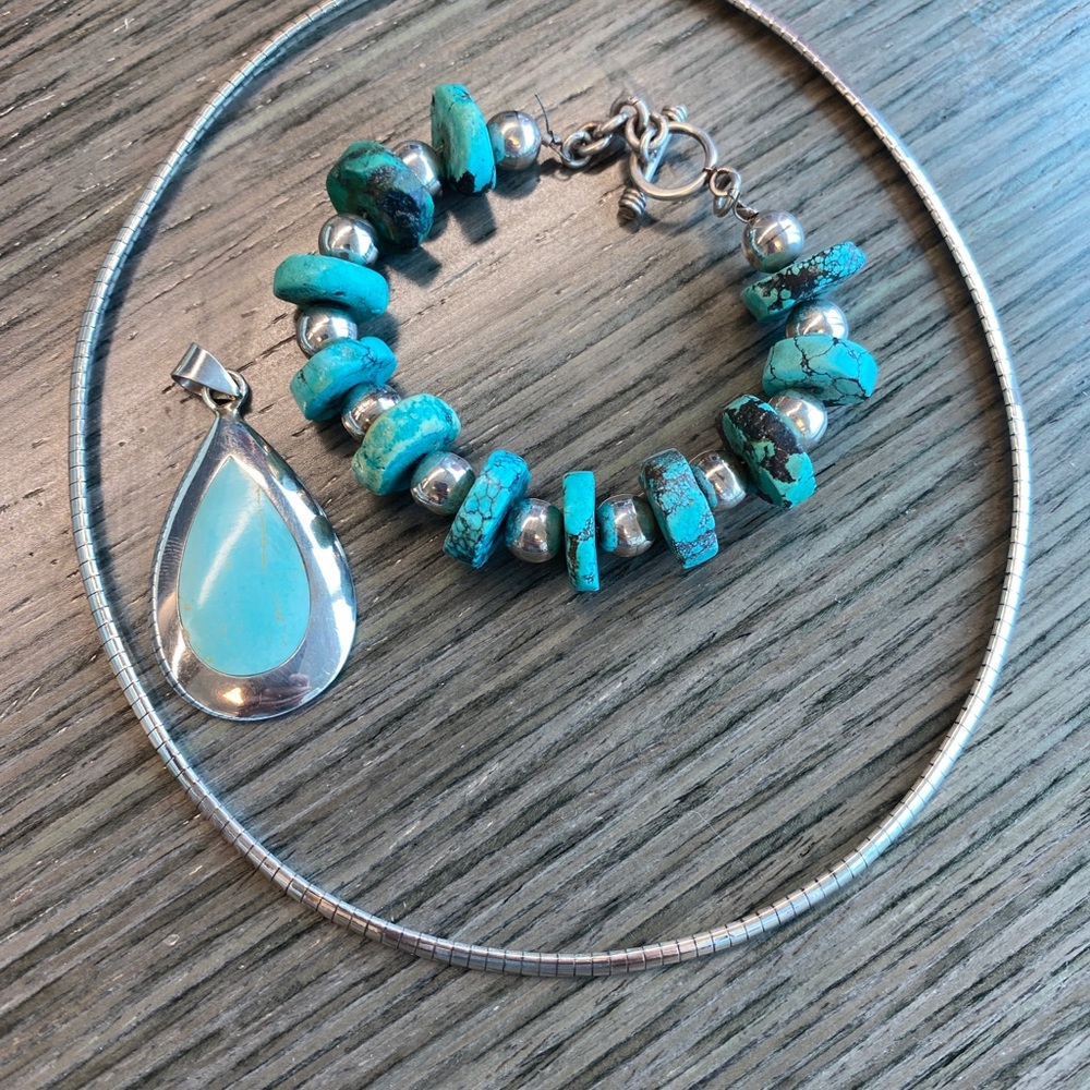 Sterling silver Omega Chain with pendant/bracelet